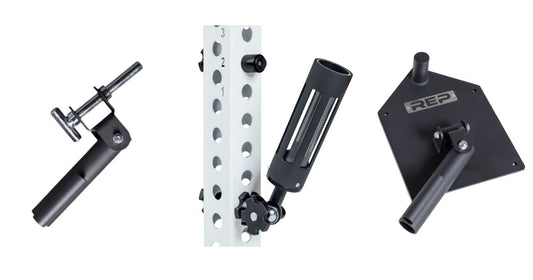 The Standard Landmine attachment, Kleva Built® Landmine, and Free Standing Landmine side by side.