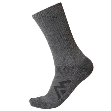 The REP Fitness REP® Midweight Crew Sock in Heather Cool Gray/Heather Black front
