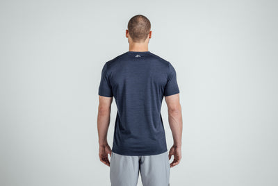 The REP Fitness Men's Sigmatech Shirt in Heather Navy back