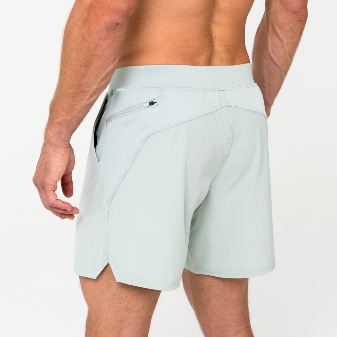 The REP Fitness Men's Pinnacle Shorts in Aqua Gray back