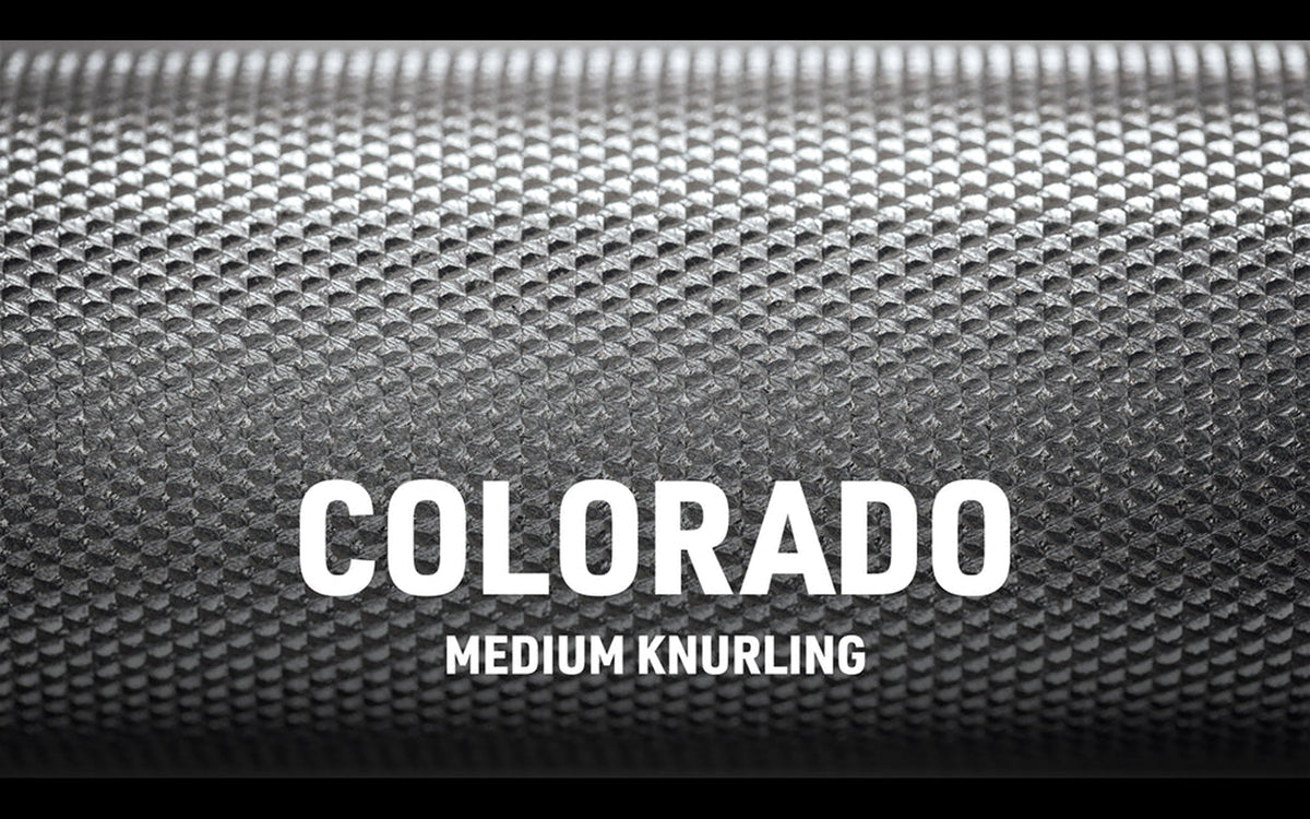 Close-up image of REP Colorado medium-depth volcano-style Knurling