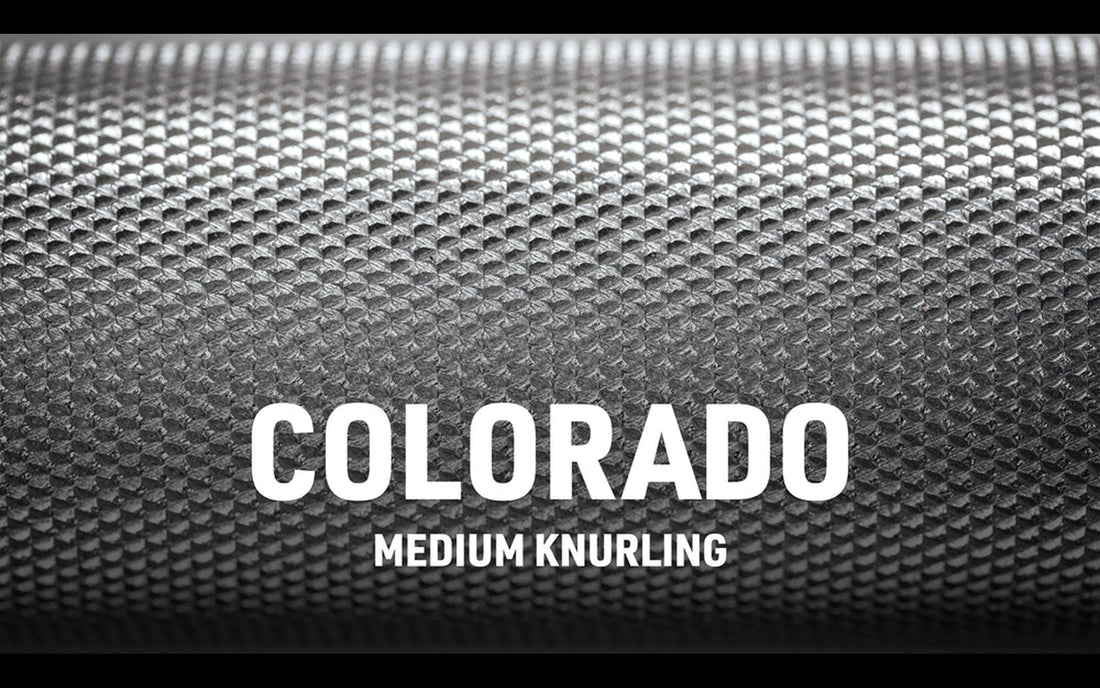 Close-up image of REP Colorado medium-depth volcano-style Knurling