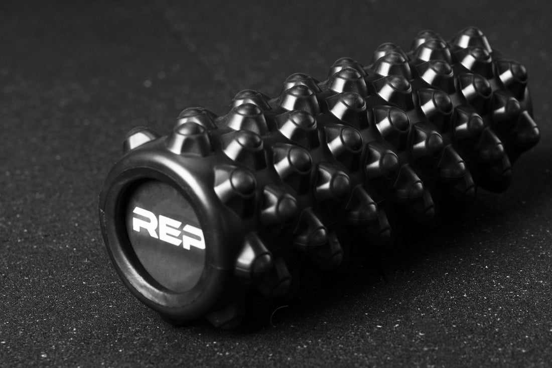 High Density Foam Roller - Showing peaked texture and REP logo on the end