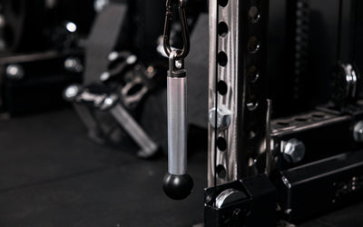 The REP® x Kleva Built® ISO Pushdown Grip in a low rack orientation on a REP Ares™ 2.0 cable attachment