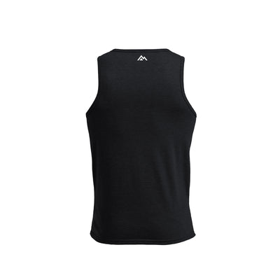 The REP Fitness Men's Daily Driver Tri-Blend Tank in Heather Black/White back