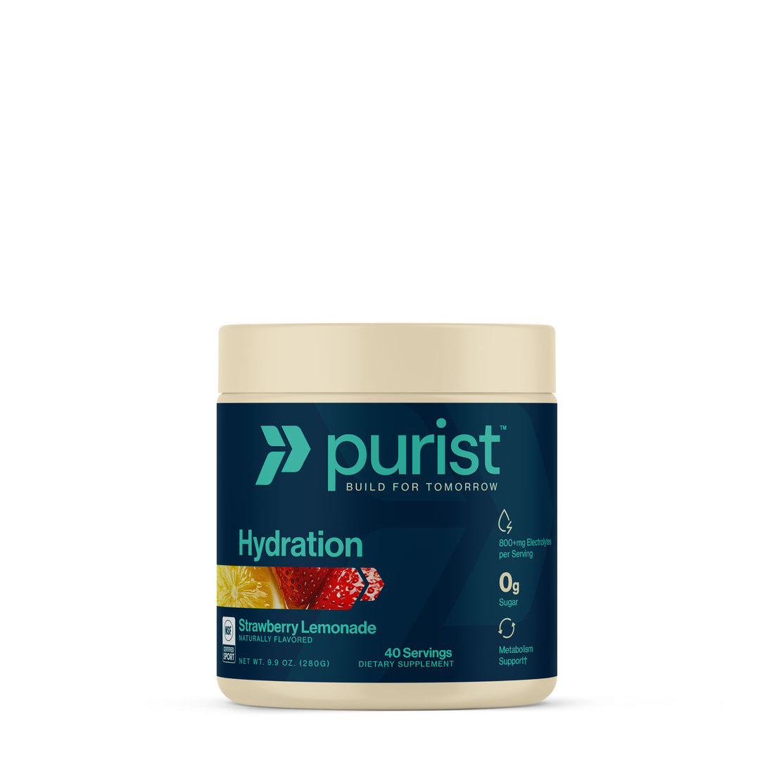 Purist® Hydration Strawberry Lemonade Flavor container on a white background
