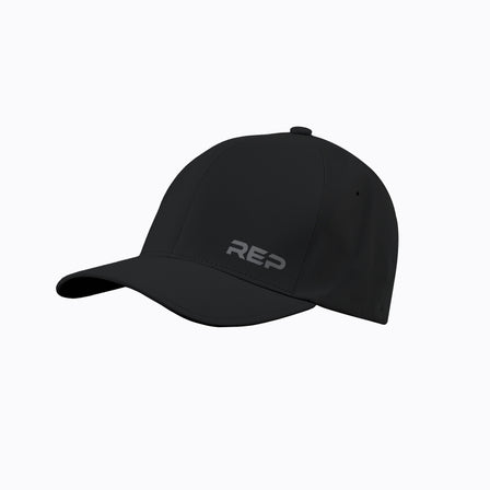 The REP Fitness REP® Performance Cap in Black/Cool Gray front