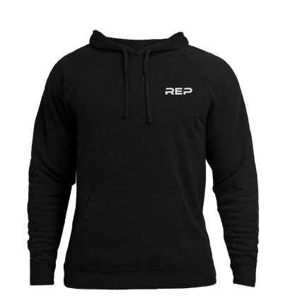The REP Fitness Unisex USA Pull Over Hoodie in Black/White front