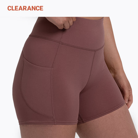 Clearance for the REP Fitness Women's Forma Shorts in Mauve on body