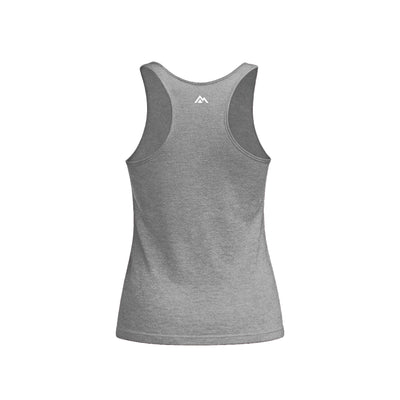 The REP Fitness Women's Rise Tri-Blend Tank in Heather Gray/Blue back