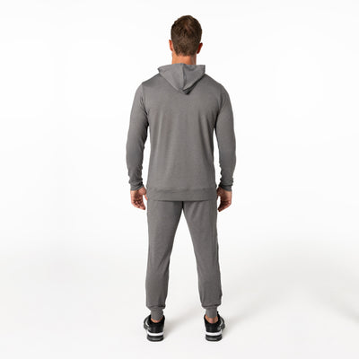 The REP Fitness Men's Apollo Hoodie in Heather Cool Gray back